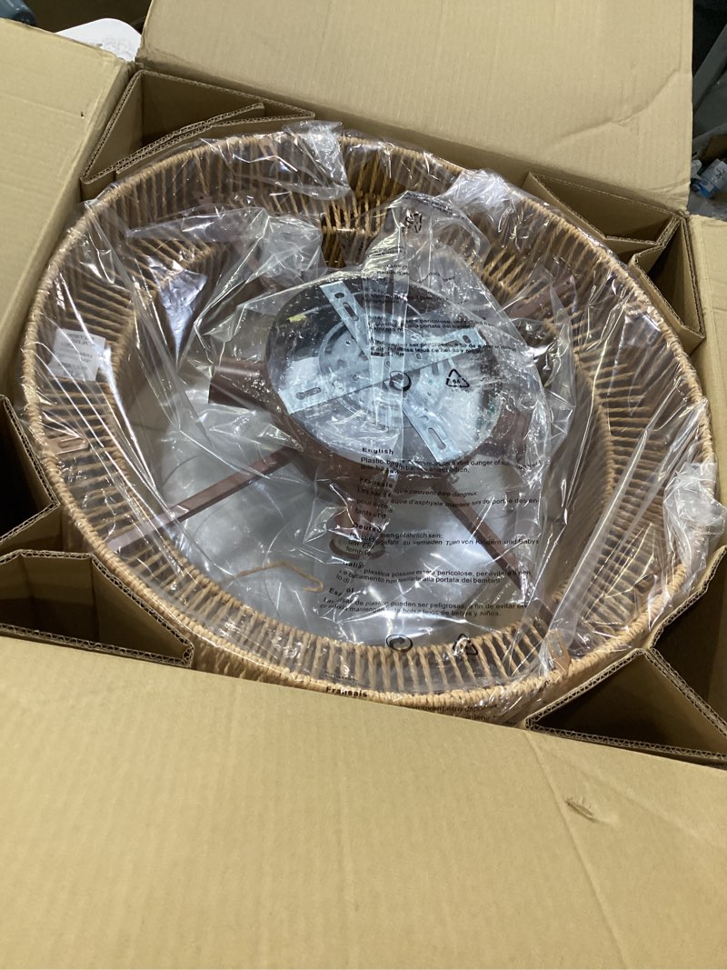 Condition photo showing Good Condition for 12”/20”/24” glacier led ceiling fan with light woven