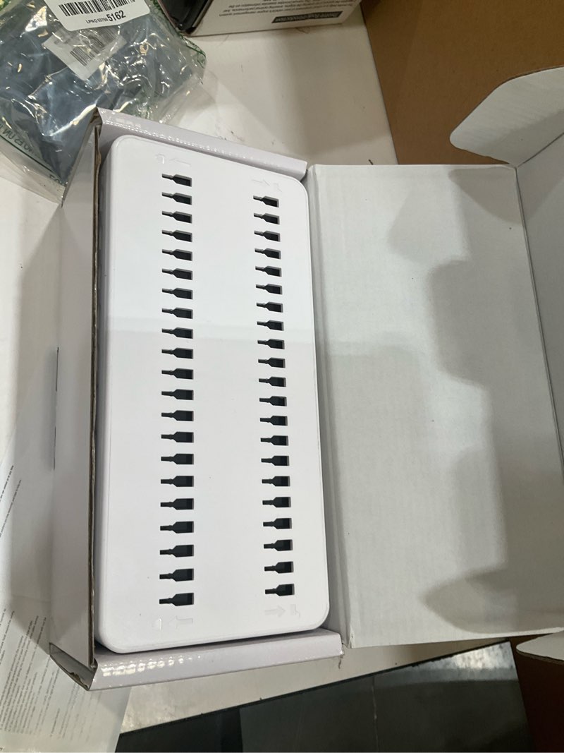 Condition photo showing Good Condition for 100w charging station for multiple devices, 10-port usb fast charging station with adjustable dividers & 10 cables- multi device organizer charging dock for iphone, ipad, tablets & more(white)