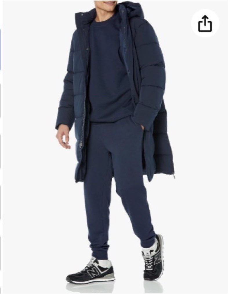 Amazon Essentials Men's Hooded Long Puffer Coat, Navy, 4X-Large Big Tall