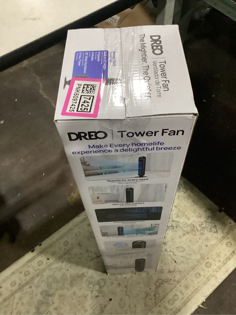 Condition photo showing New/Like New for dreo nomad 36" quiet bladeless oscillating tower fan black/silver