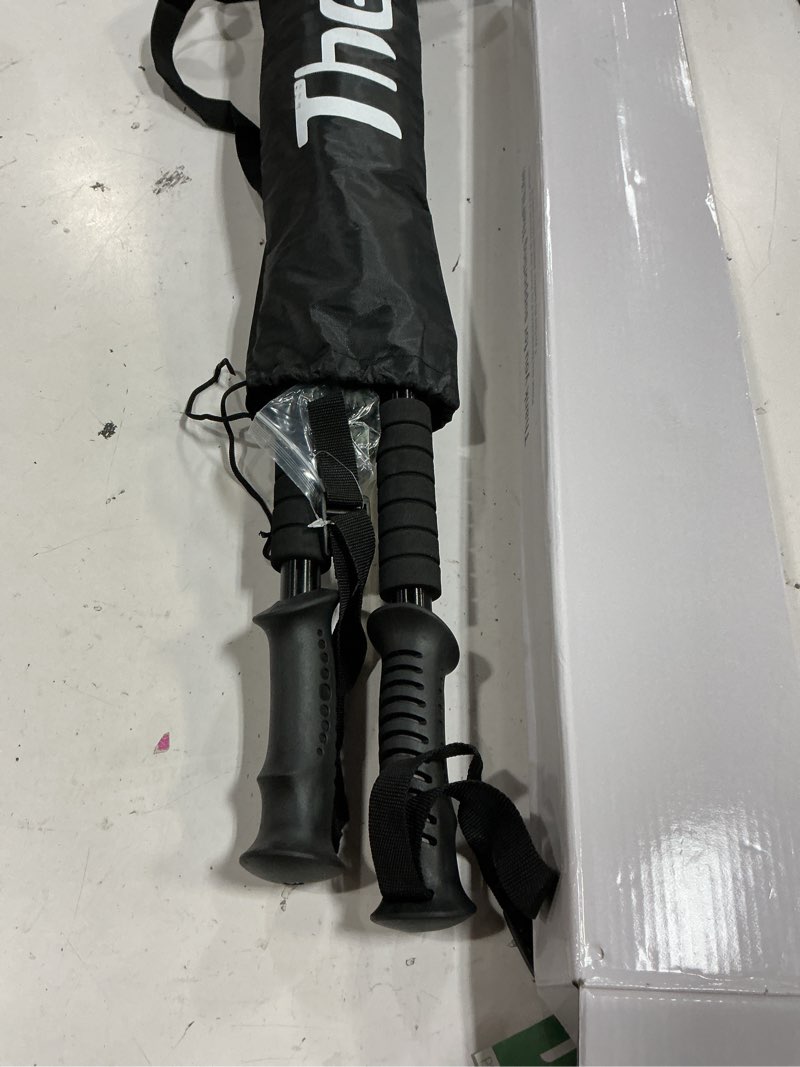 Condition photo showing Good Condition for thefitlife nordic walking trekking poles - 2 sticks with anti-shock and quick lock system, telescopic, collapsible, ultralight for hiking, camping, mountaining, backpacking, walking, trekking black
