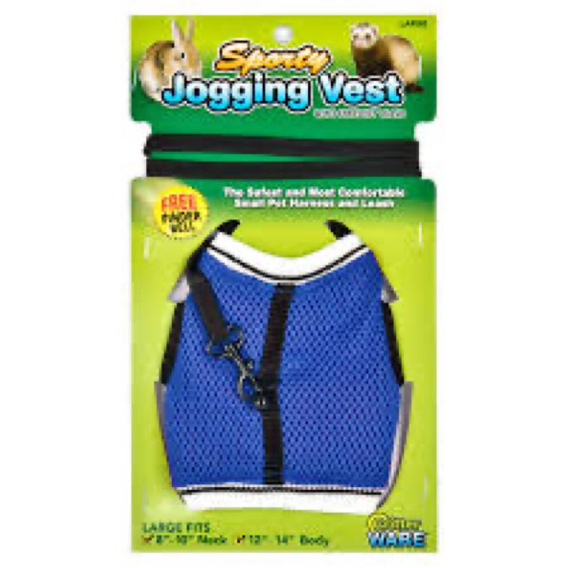 Ware Manufacturing Nylon Walk-N-Vest Pet Harness and Leash for Small Pets, Extra Large - navy