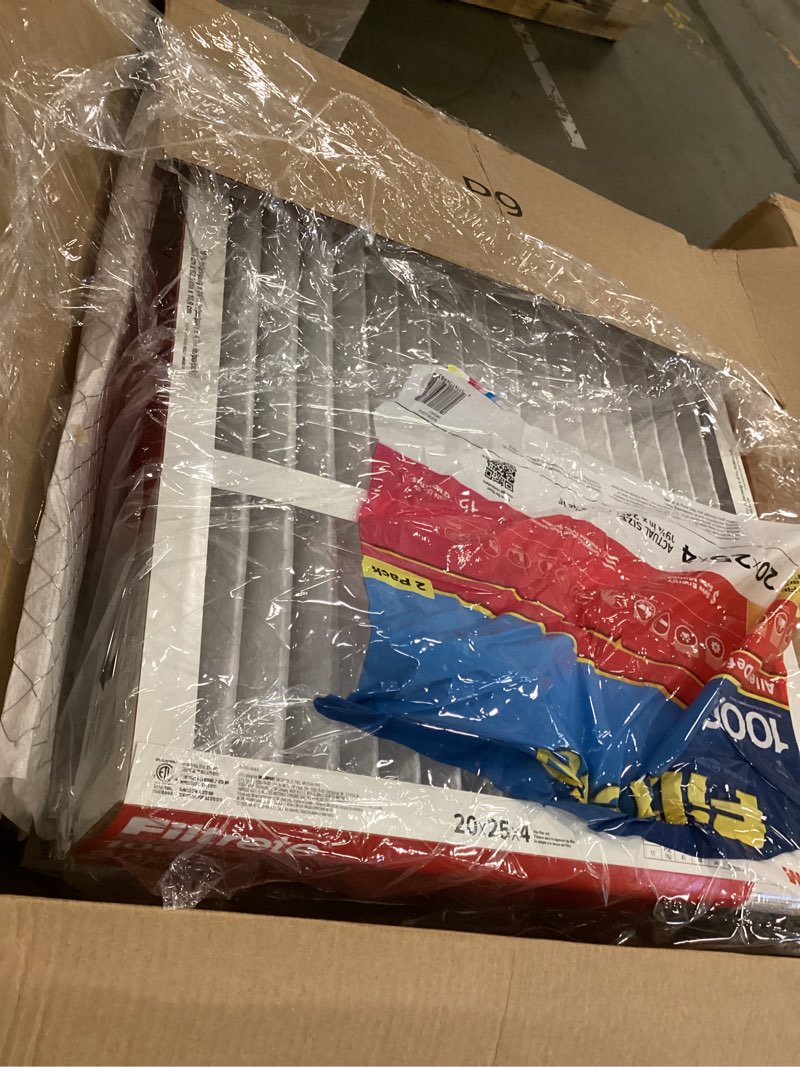 Condition photo showing As Is for filtrete 20x25x4 air filter merv 11, mpr 1000 micro allergen defense 2-pack, fits honeywell & aprilaire, ac furnace hvac filters for home, pleated electrostatic (actual size 19.88 x 24.63 x 4.31 in)