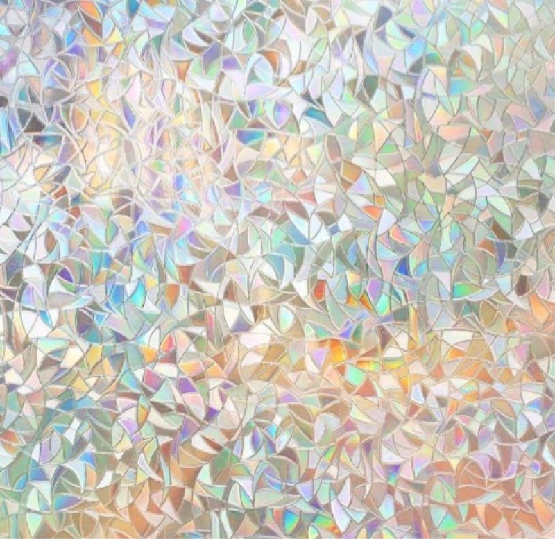 Haton Stained Glass Window Film, Rainbow Window Privacy Film, Decorative Sun Blocking Glass Clings S
