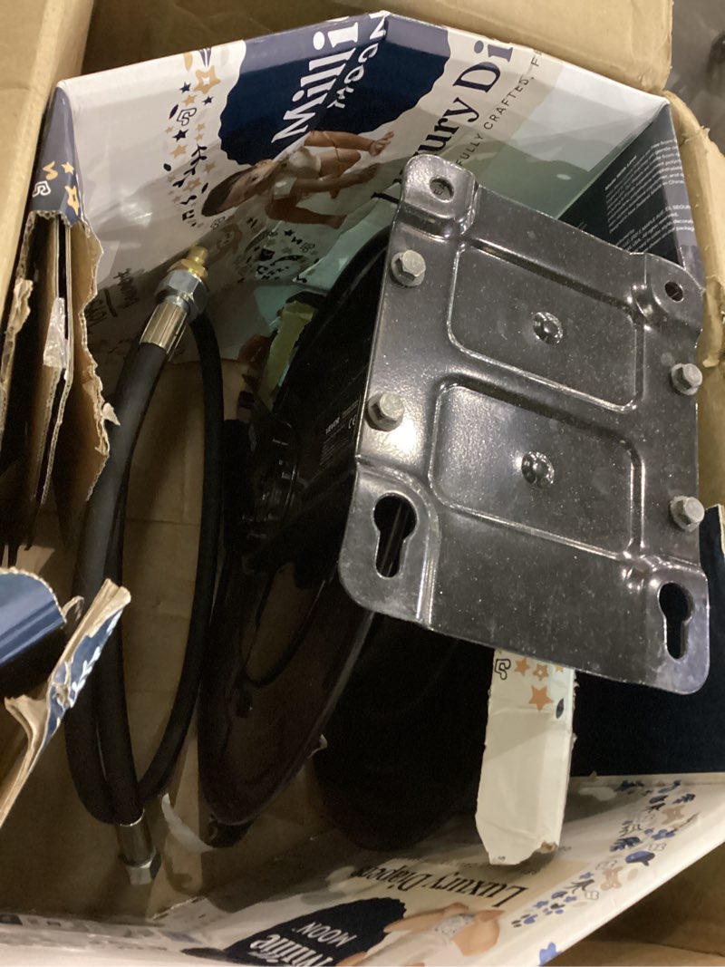 Condition photo showing As Is for VEVOR Pressure Washer Hose Reel, 50 ft x 3/8 inch Retractable Power Heavy-Duty Steel Washer Hose Reel, 4000PSI Max, Auto-Rewinding, Flexible Wall/Floor Mounted for Car Washing,Garden,Floor Cleaning 50 ft x 3/8 inch, 4000PSI