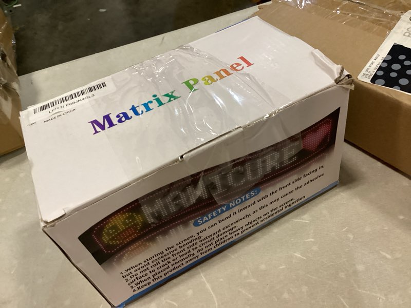Condition photo showing Good Condition for programmable led scrolling sign, flexible screen, digital display matrix panel board, bluetooth app control, advertising led sign with remote, custom text diy pattern animation for store car bar (7.6x35.3inch)