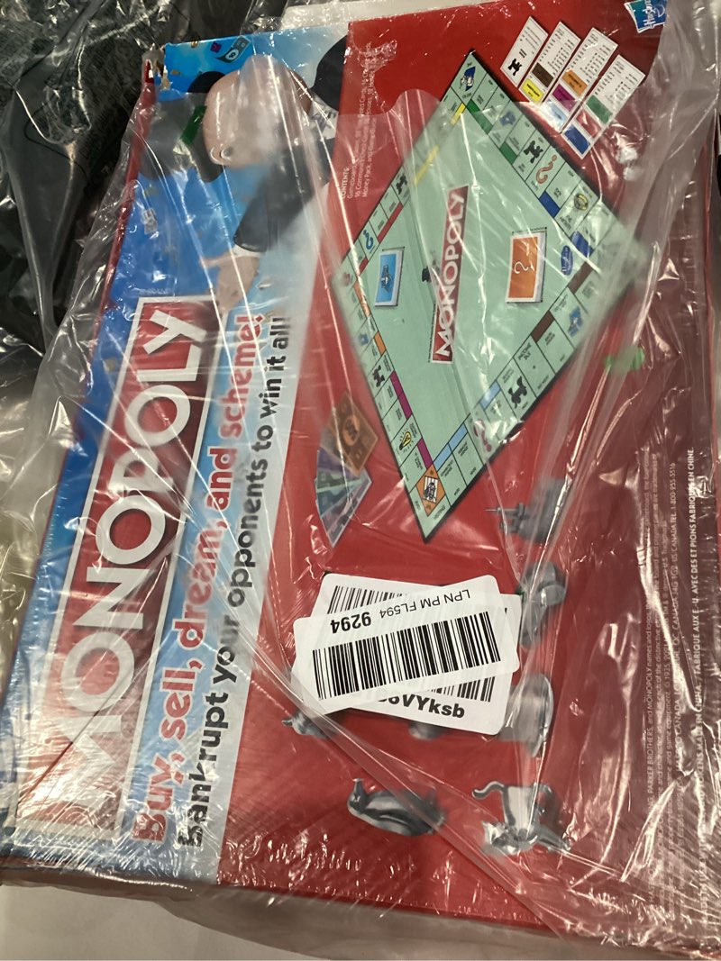 Condition photo showing As Is for Monopoly Game, Family Board Games for 2 to 6 Players & Kids Ages 8 and Up, Includes 8 Tokens (Token Vote Edition) 10.51 inches x 15.75 inches x 0.1 inches