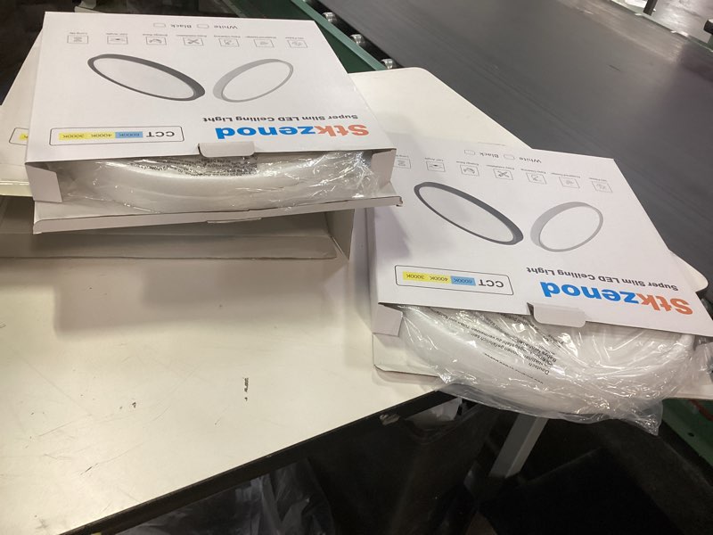 Condition photo showing New/Like New for 4PK 15.8 Inch Dimmable Flush Mount LED Ceiling Light Fixture, 32W,3200LM,3000K/4000K/6000K CCT Selectable,0.67 inch Super Slim LED Ceiling Light for Bedroom,Hallway,Kitchen White 15.8"-4PK