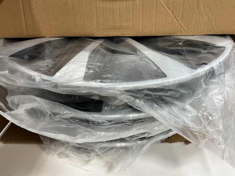 Condition photo showing New/Like New for hubcap wheel cover replacement r17 hub caps universal-fit steel wheel rim cover abs material exterior accessories for car truck suv -set of 4?17-inch?silver-black?