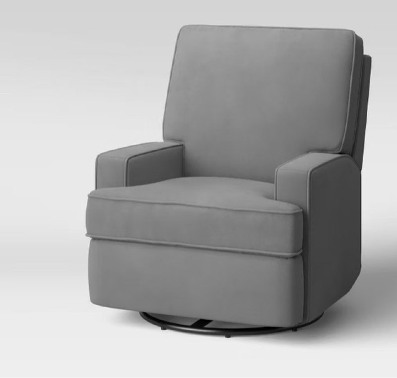 Baby Relax Addison Swivel Gliding Recliner, Gray