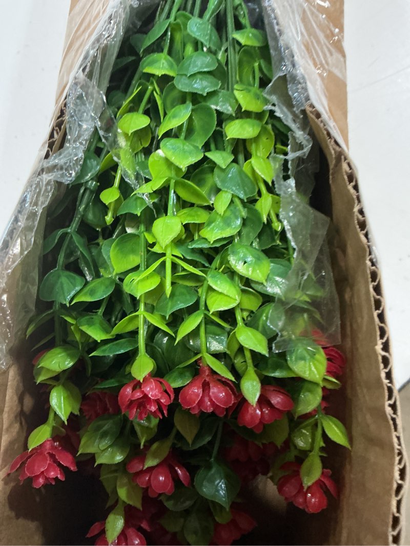 Condition photo showing Good Condition for hananona 12 pcs artificial flowers outdoor, faux artificial plants uv resistant plastic patriotic flower bulk for 4th of july hanging planter porch window home summer decor 12, red, white, blue