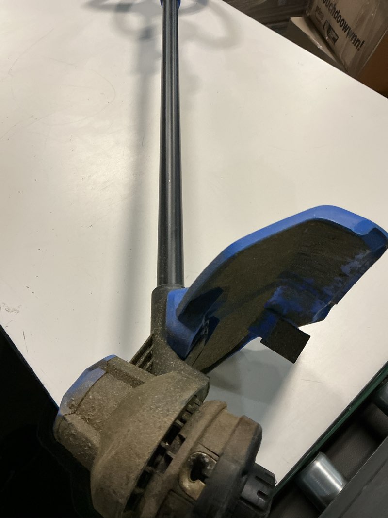 Condition photo showing As Is for kobalt gen4 40-volt 15-in straight shaft battery string trimmer 4.0 ah battery and charger not included