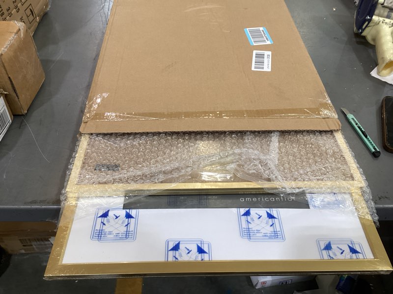 Condition photo showing New/Like New for enjoybasics 16x20 picture frame, display poster 11x14 with mat or 16 x 20 without mat, wall gallery photo frames, gold, 2 pack gold 16x20