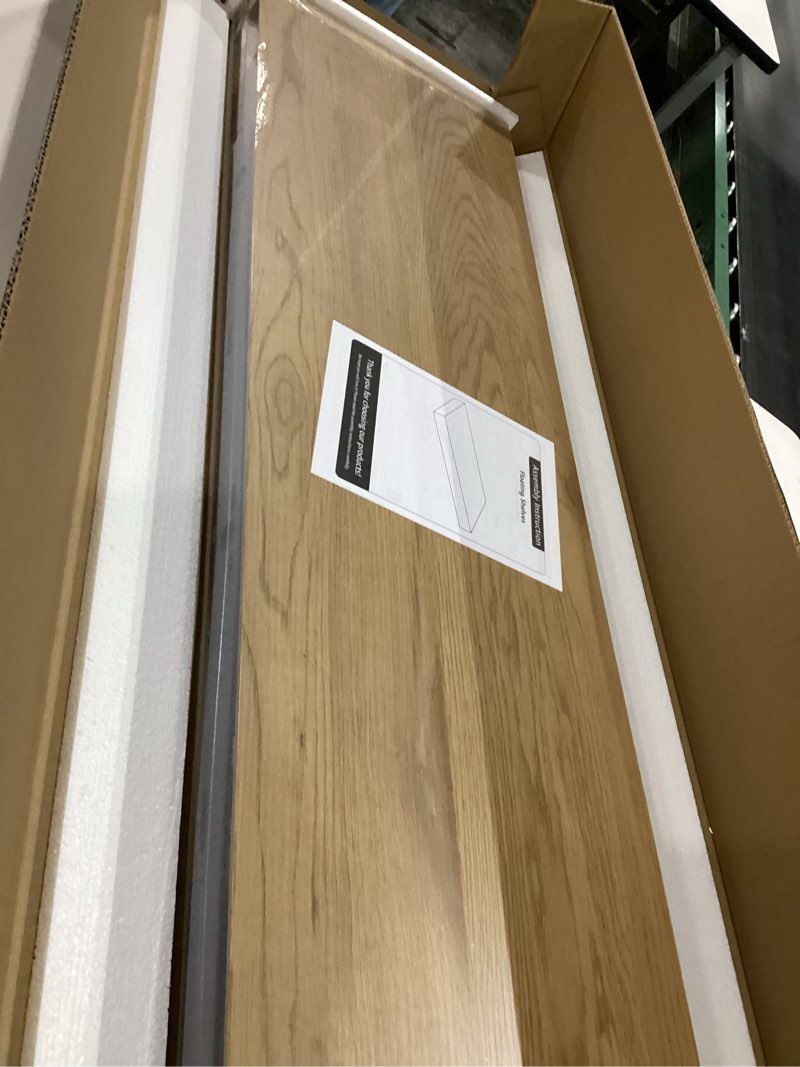 Condition photo showing New/Like New for Heimlove Oak Bathroom Shelves Floating Shelves for Wall Shelf Over Toilet Long Mounted Modern Farmhouse,48 x 12 Shelves with Invisible Brackets for Living Room, Kitchen, Bedroom 47.2"W x 11.6"D x 2"H, 1 Pack Oak