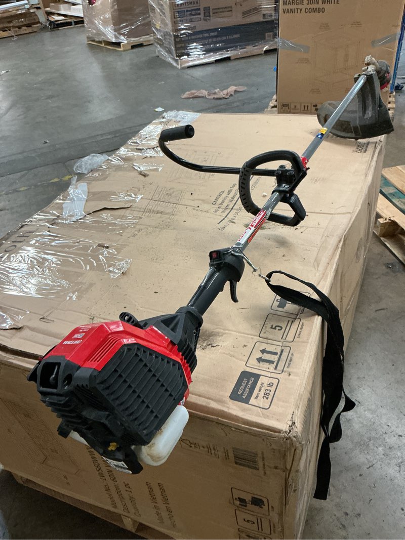 Condition photo showing As Is for craftsman ws4200 30-cc 4-cycle 17-in straight shaft attachment capable gas string trimmer edger conversion capable