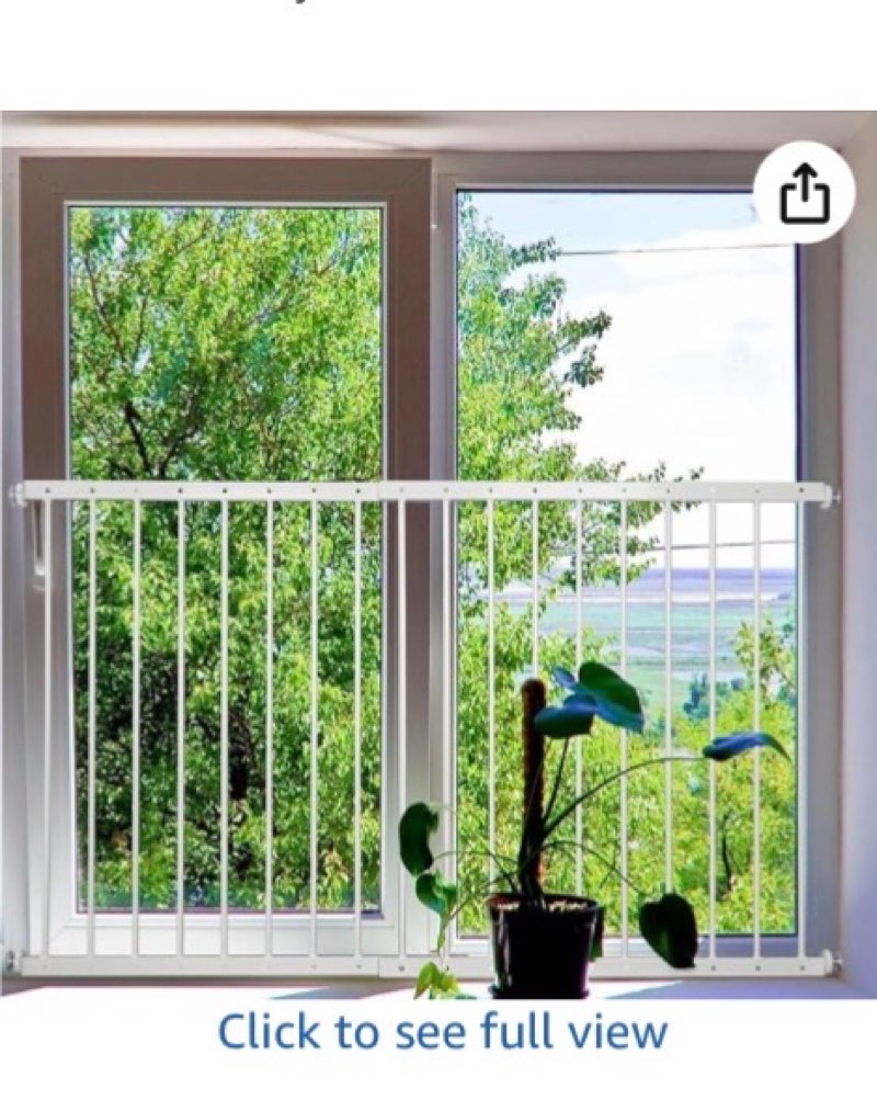 indow Guards for Children, Fit 33.5"-63" Wide Window Security Bar, White Window Bars Security Inside, 29.92inch High Child Safety Window Guard (2 