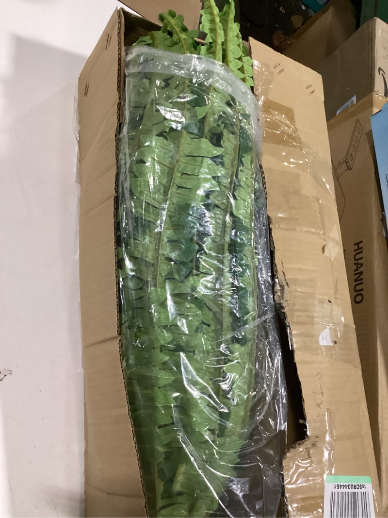 Condition photo showing Good Condition for Single Silky Artificial Boston Fern Bush, 49Inch Large Artificial Ferns for Outdoors, Large Faux Ferns Artificial Plants,Suitable for Decorating Office, Living Room Faux Greenery,95Branches