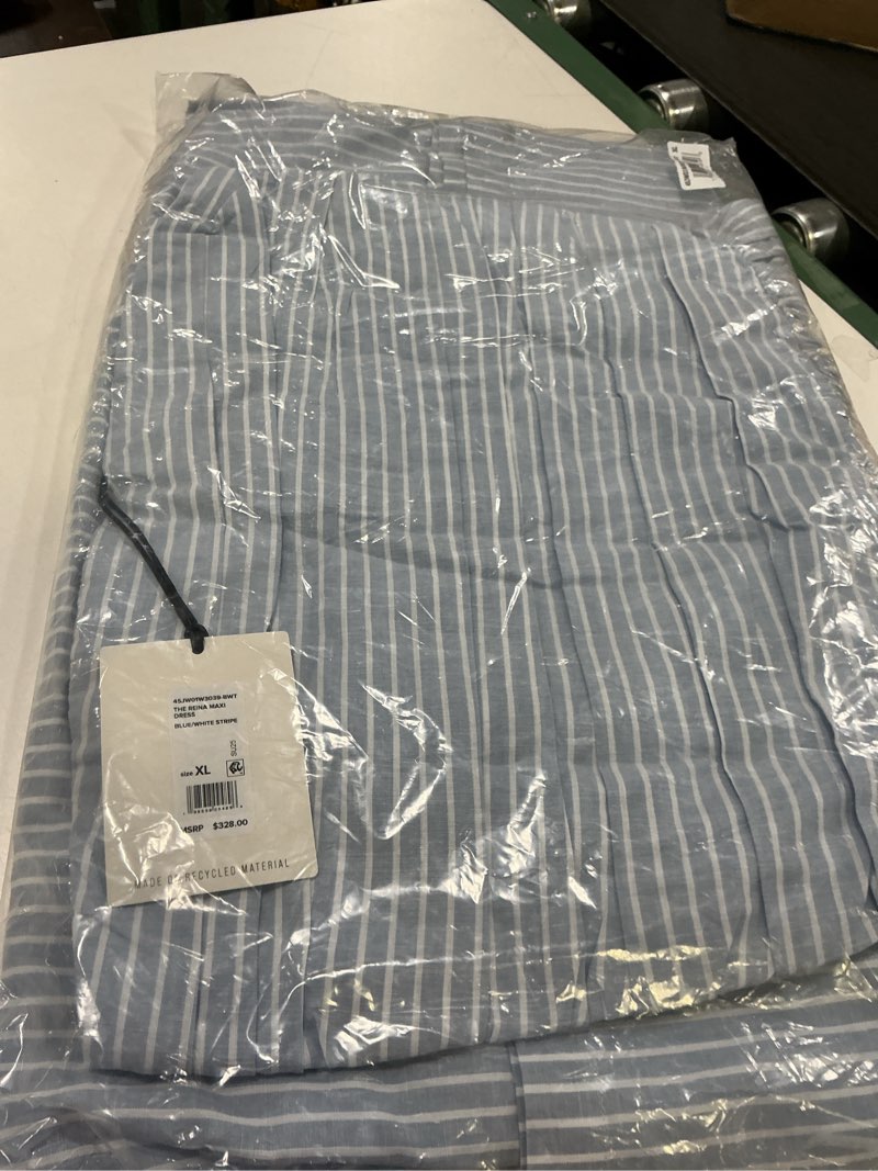 Condition photo showing Good Condition for JOE'S JEANS Women's The Reina Maxi Dress X-Large Blue White Stripe