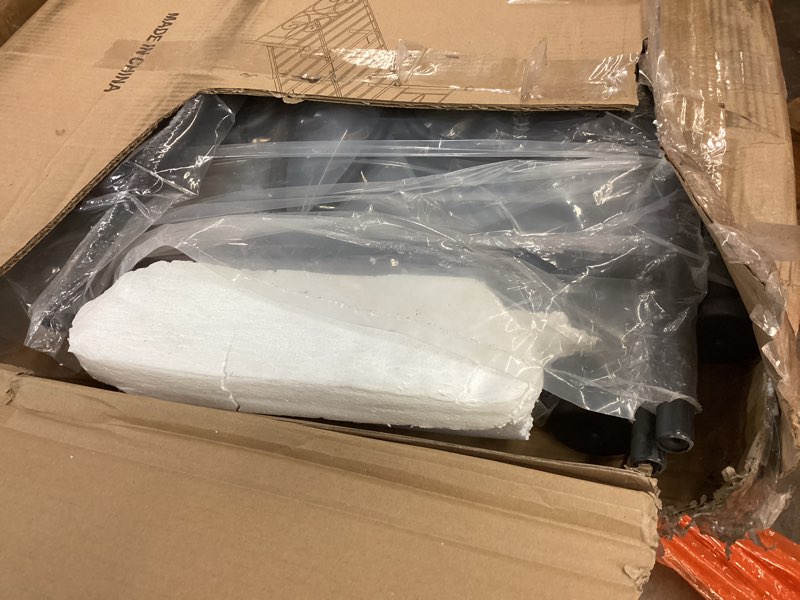 Condition photo showing As Is for VECELO Full Size Bed Frame with Headboard, Heavy-Duty Platform with Metal Support Slats, Strong Mattress Foundation, No Box Spring Needed, Matte Black Full Matte Black