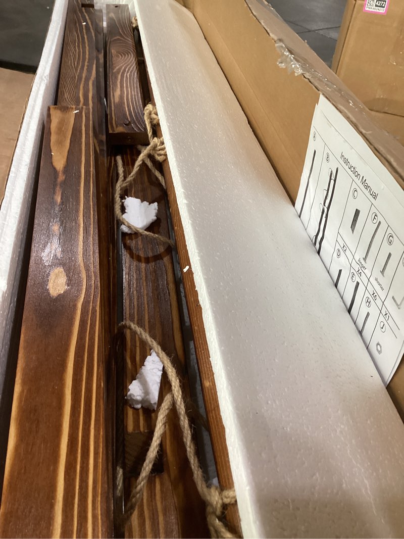 Condition photo showing As Is for chicken roosting bars for hens with 2 swings, 50in chickens perch for pet's healthy and play, chicken coop accessories for 7-9 chickens, easy to install and clean (walnut 2)