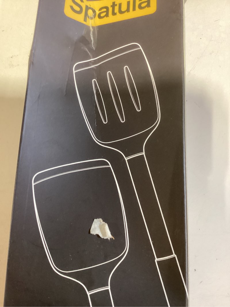 2 Pack Silicone Spatula Set, Solid & Slotted Turner for Non-Stick Pans, High Heat Resistant Silicone