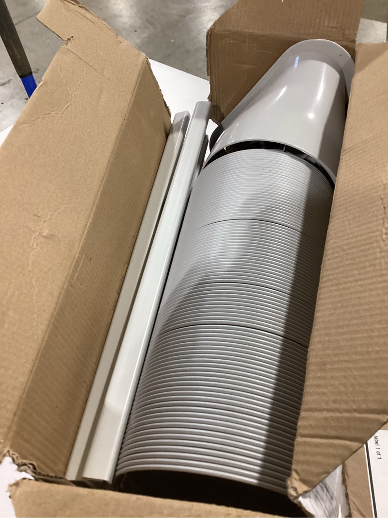 Condition photo showing Good Condition for portable air conditioner window vent kit, adjustable window seal with 5.9 inch diameter, 59 inch length exhaust hose for a/c unit universal for sliding horizontal or vertical window 5.9" diameter kit & exhaust hose 59" length