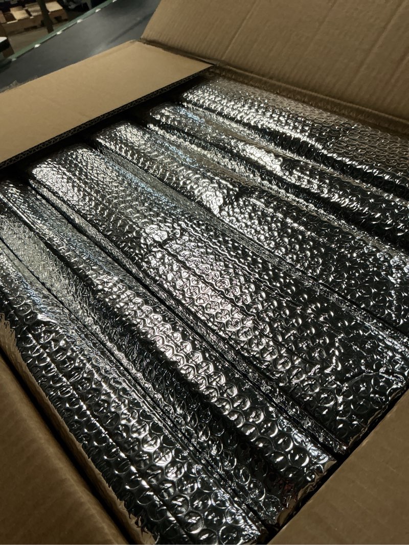 Condition photo showing Good Condition for tolanbbt garage door insulation kit 16p double bubble window heat insulation panels, 6mm 24" x 48" reflective aluminum foil summer/winter barrier sheets with 120 adhesive tapes for garage attic wall 16 24 x 48 in