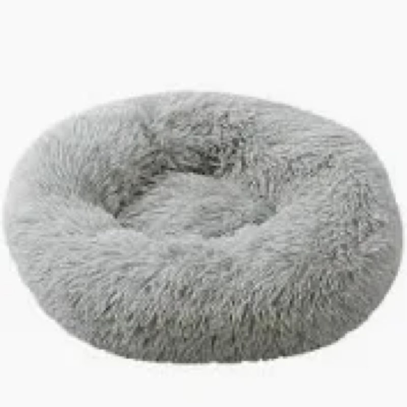 Calming Dog Bed & Cat Bed, Anti-Anxiety Donut Dog Cuddler Bed, Warming Cozy Soft Dog Round Bed, Fluf