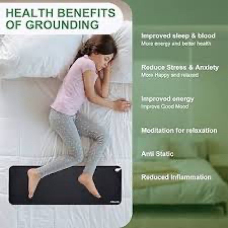 Grounding Mat for Bed,Energy Mat Grounding Pad for Sleeping, Relieve Stress,Improves Sleep,Anti-Stat