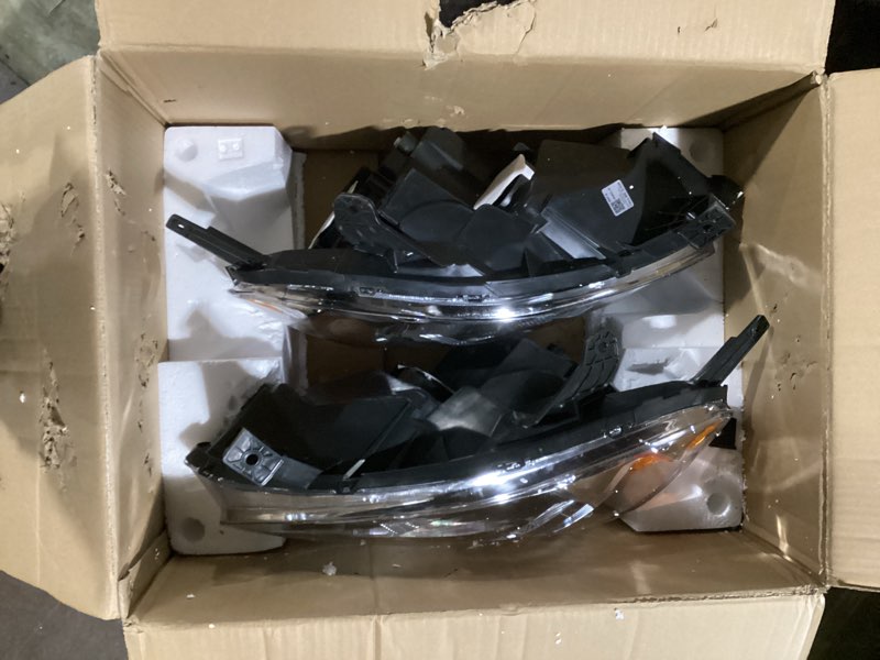 Condition photo showing As Is for headlight compatible with 2005 2006 honda crv headlamp chrome housing amber reflector replacement pair