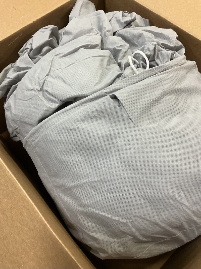 Condition photo showing As Is for car cover waterproof all-weather,heavy-duty outdoor full exterior automobiles snow cover for truck up to 210 inch,with sun visor,anti-scratch cotton lining & zippered,towel&storage bag truck car fit truck up to 210 inch(pk-m)