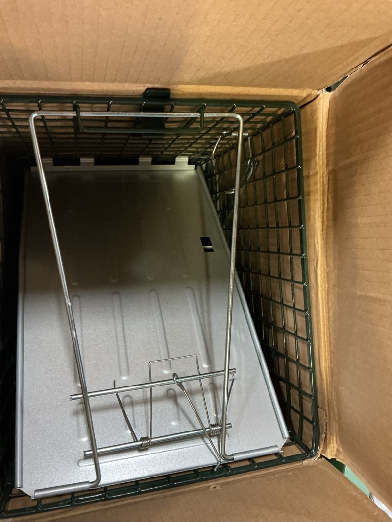 Condition photo showing Good Condition for homestead 32 inch live animal trap - specialized for raccoons, opossums, groundhogs, skunks, feral cats, squirrels - humane way catch & release animal trap