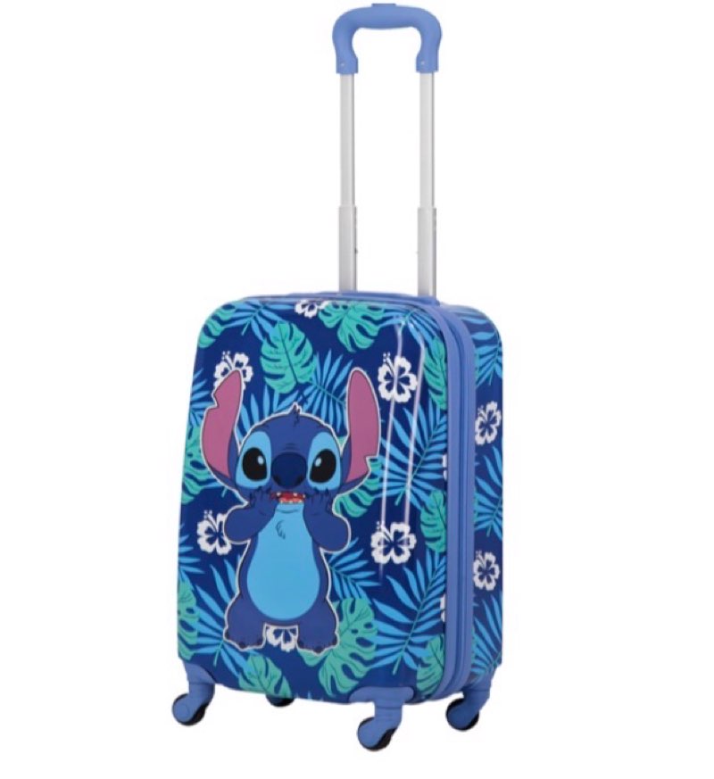 FUL Disney Stitch 21 Inch Kids Carry On Luggage, Hardshell Rolling Suitcase with Spinner Wheels, Blu