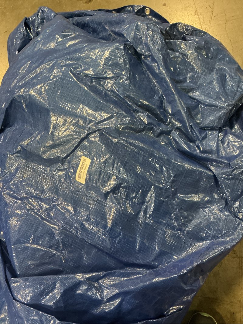 Condition photo showing Good Condition for TARPAL 16ft Round tarp Waterproof 8mil Poly Tarps Pool Cover Multifunctional Tarpaulin Pool Covers for Above Ground Pools Dust and UV Resistance ?Blue/Black? 16' (Round)