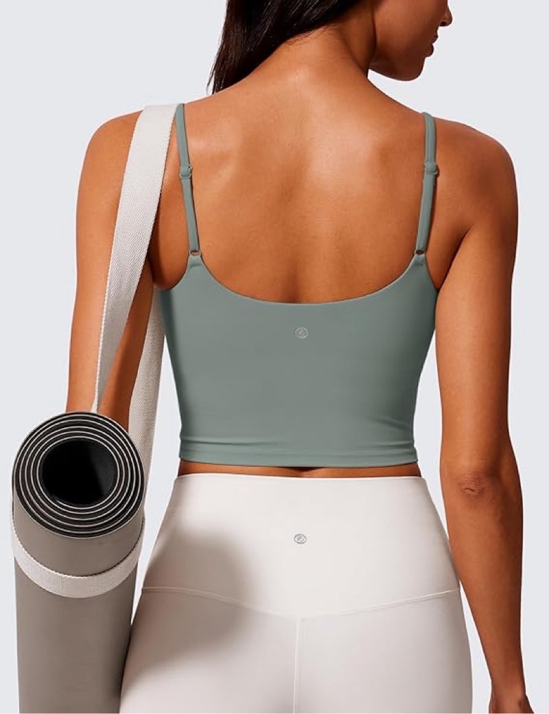 Longline Sports Bras for Women Workout Tank Tops with Built in Bra & Adjustable Straps for Yoga Gym 