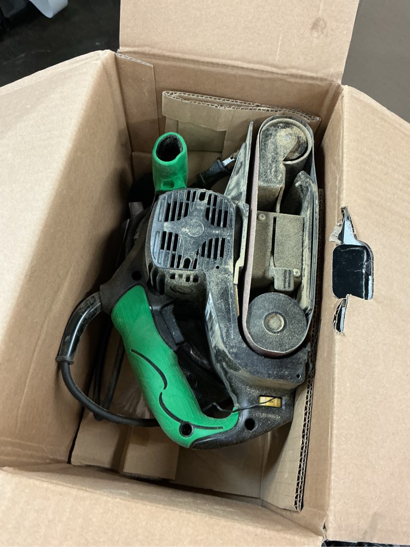 Condition photo showing As Is for metabo hpt 9-amp belt corded sander with dust management