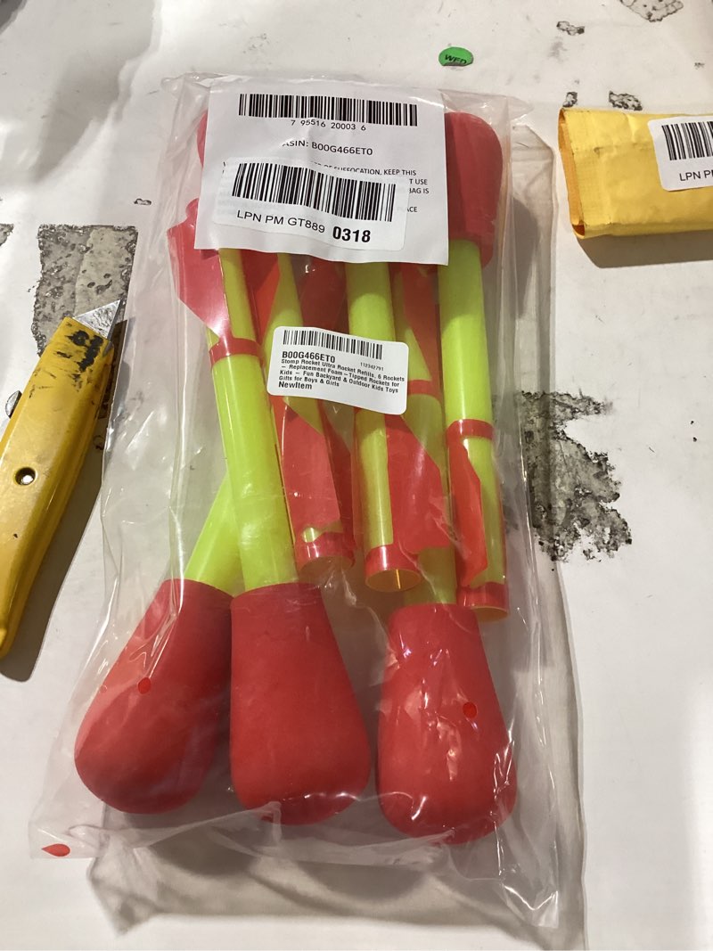 Condition photo showing New/Like New for stomp rocket ultra rocket refills, 6 rockets - replacement foam-tipped rockets for kids - fun backyard & outdoor kids toys gifts for boys & girls ultra refill 6 pack