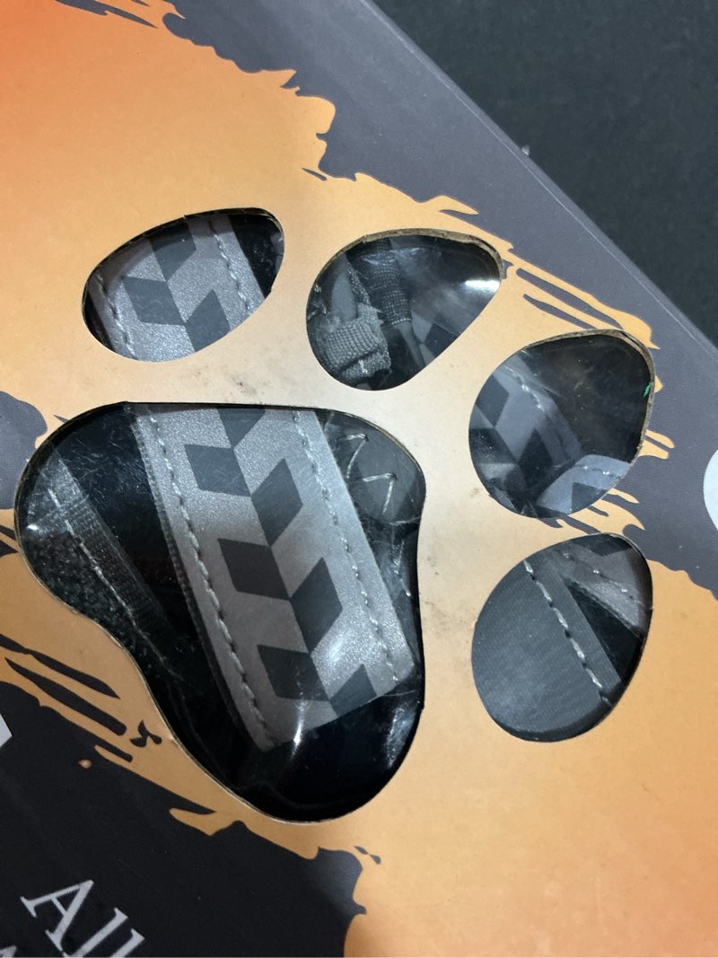 Condition photo showing Good Condition for SCENEREAL Anti Slip Dog Shoes for Large Dogs, Medium Sized Dog Boots & Paw Protectors for Winter Snowy Day, Outdoor Walking, Water-Resistant in Rainy Weather, Indoor Hardfloors Skid-Resistant Sole Size 5:(2.8"x2.4")(L*W) Black