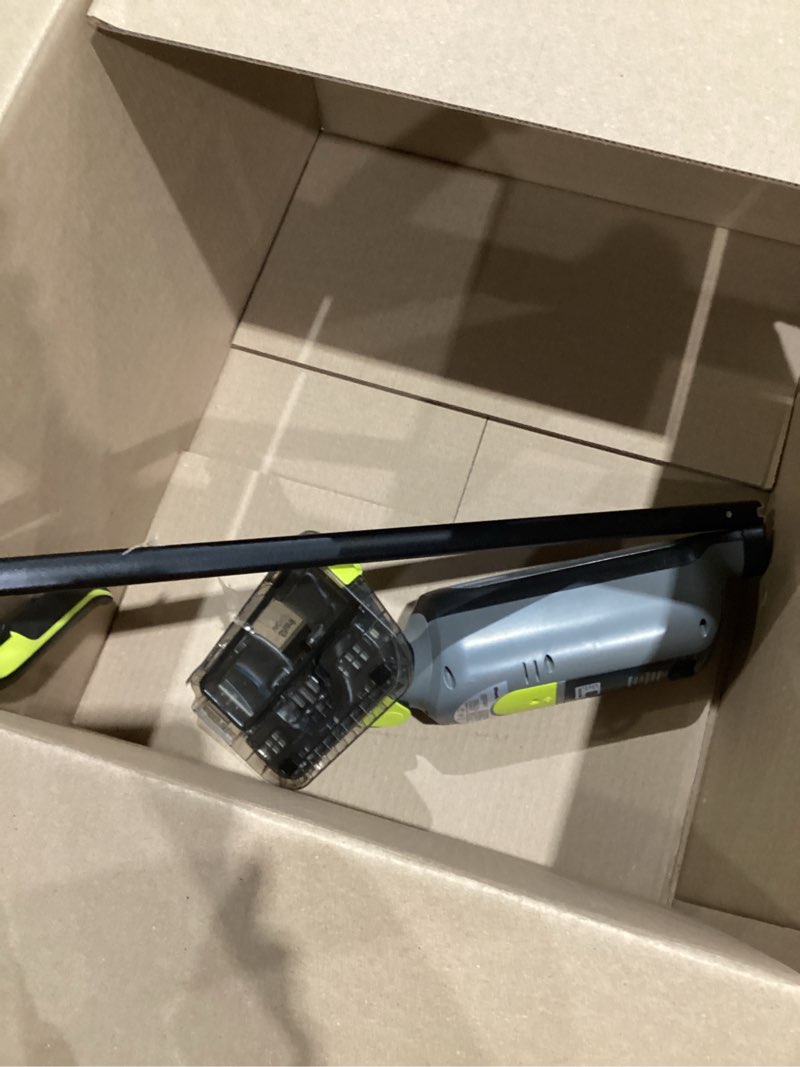Condition photo showing As Is for shark vacmop cordless hard floor cleaner, vacuum and spray mop, powerful suction, lightweight, led headlights, includes 4 disposable pads, 12oz multi-surface cleaning solution, gray, vm252