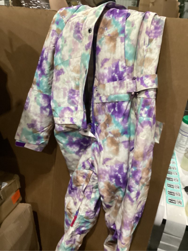 Condition photo showing Good Condition for womens one piece ski suit colorful snowboard snowsuits jumpsuits waterproof hooded warm jackets winter outdoor tdppl large