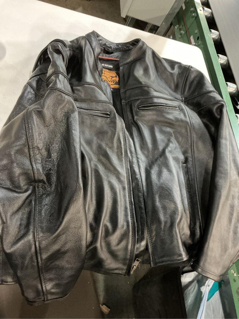Condition photo showing Good Condition for (( Size XL))Vintage Eagle Leather Motorcycle Jacket Made In Pakistan Genuine Leather