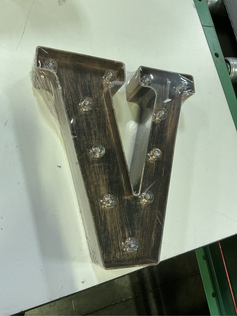 Condition photo showing New/Like New for oycbuzo golden black led marquee letter  industrial vintage light up for wedding cafe birthday christmas – v