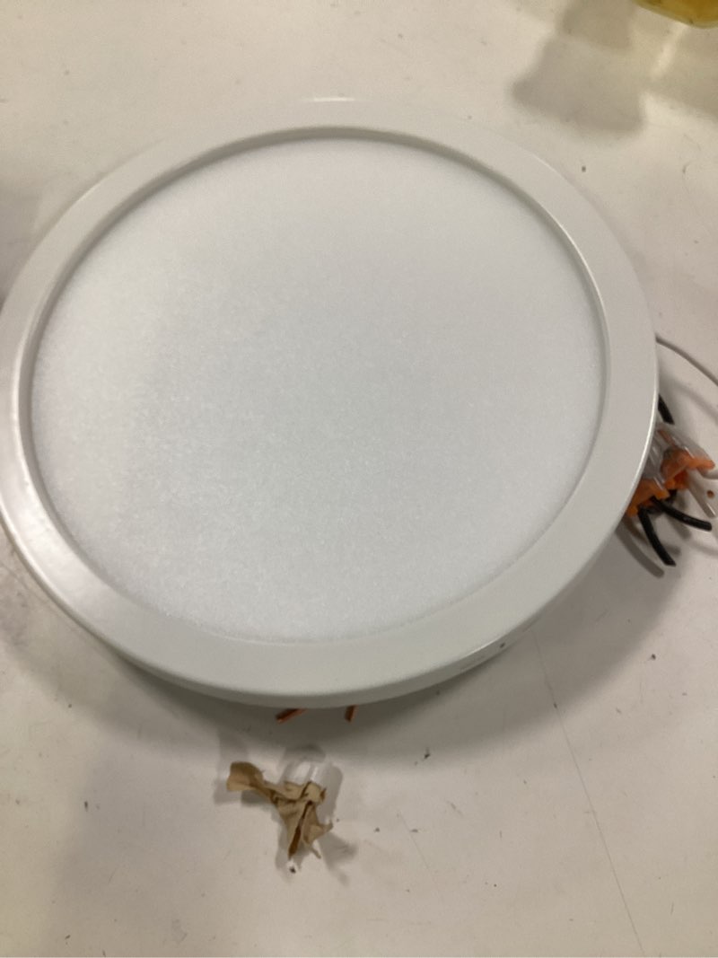Condition photo showing As Is for project source 1-light matte white led flush mount light