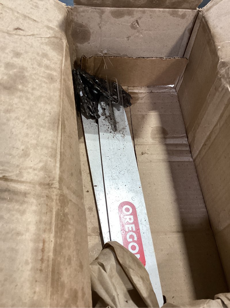 Condition photo showing As Is for oregon 27856 14-inch guide bar and advancecut s52 chainsaw chain combo, fits echo, craftsman, homelite, poulan and more