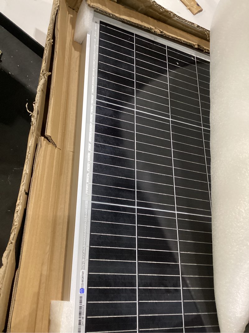 Condition photo showing Good Condition for eco-worthy 2pcs 100 watt solar panels monocrystalline solar panel for 12v/24v battery rv marine boat and other off-grid applications, 2-pack 100w 2 pack solar panel