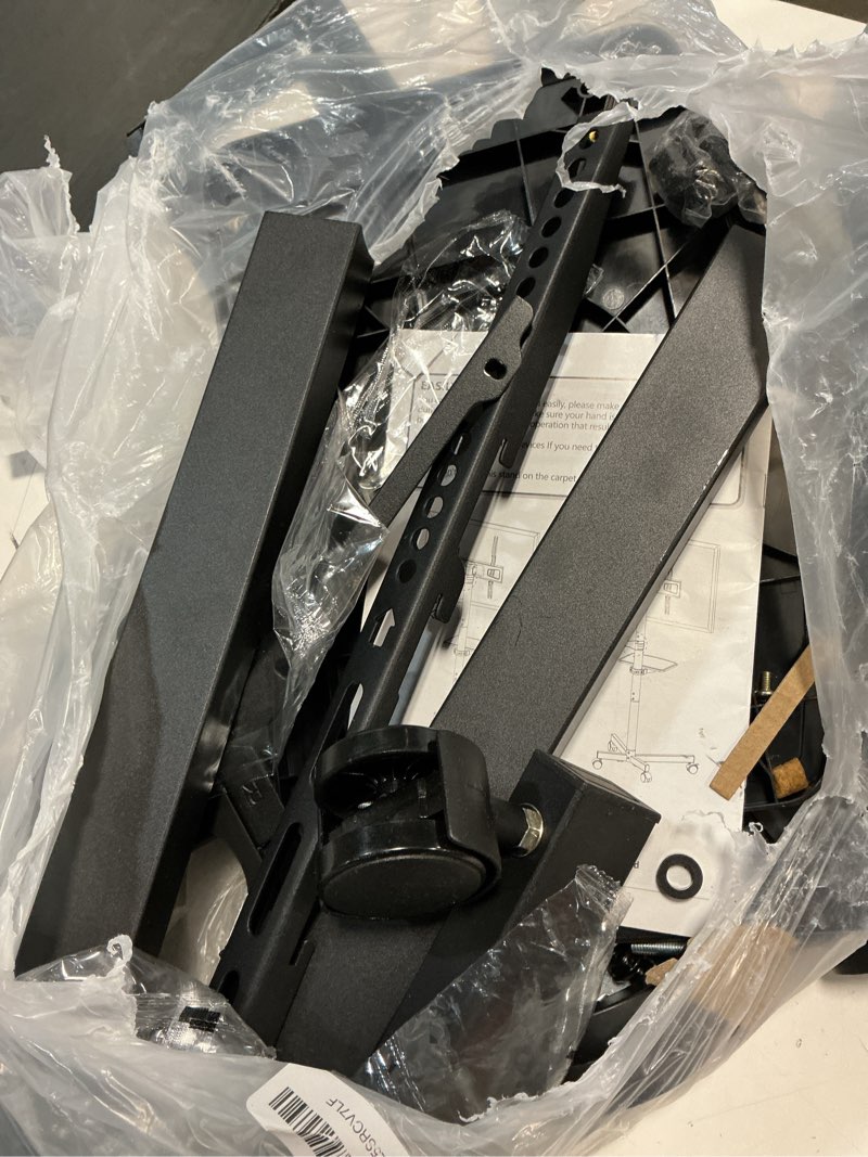 Condition photo showing As Is for Rfiver Mobile TV Stand for 23-60 Inch LCD LED Flat/Curved Panel Screen TVs up to 88 lbs, Rolling TV Stand with Adjustable Shelf & Tilt, Portable Floor Stand on Wheels for Bedroom, Living Room, Office Black 23-60 Inch TVs