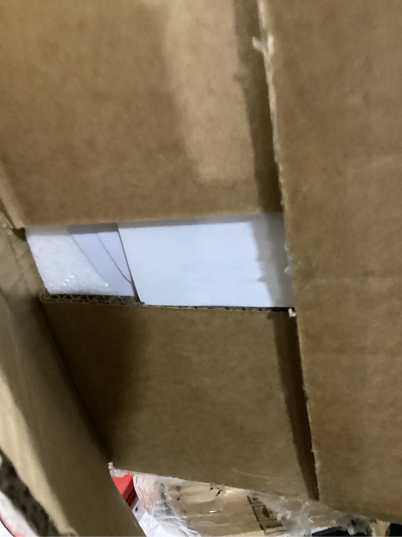 Condition photo showing As Is for darkaway large outdoor wall lights for house, 18inch exterior lighting fixtures wall mount outdoor porch lights waterproof white outside sconce lights with water ripple glass for patio hallway garage white-water ripple glass 18"