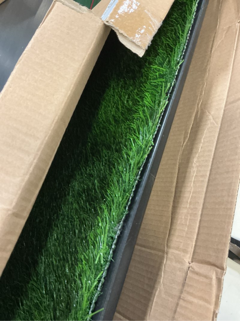 Condition photo showing Good Condition for loobani large dog grass pad with tray - 35x23in dog litter box with 2 artificial grass patch + 2 washable pee pads - quickly absorbency indoor outdoor potty for patio balcony apartment use 35"×23" (5-layer potty system)