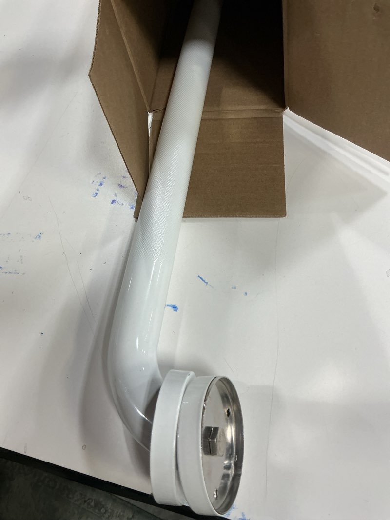 Condition photo showing As Is for 32 Inch Anti Slip Shower Grab Bar Oil Rubbed White 1.25" Diameter, Munzong Bathroom Grab Bar, Knurled Bathroom Balance Bar,Safety Hand Rail Support Handicap Elderly Senior Assist Bath Handle 32 Inch White