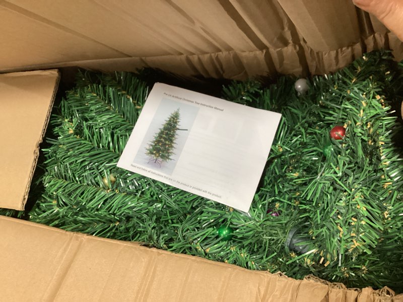 Condition photo showing Good Condition for 4ft christmas tree prelit artificial christmas tree with lights 100 multi colored led christmas tree with 260 pvc tips foldable metal stand for home office party indoor outdoor christmas decor green-4ft